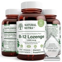 Natural Nutra Vitamiin B12 täiendus, aitab suurendada energia taset, mis on oluline terve närvisüsteemi, aitab parandada meeleolu ja vaimset tervist, toetab südame-veresoonkonna süsteemi, 100 lozenges