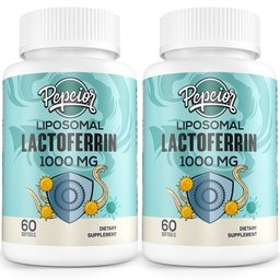 Liposomaalsed Veiste laktoferriin 1000 mg - raua imendumise ja immuunfunktsiooni jaoks Laktoferriini lisandid täiskasvanutele, 60 Softgels (2 pudelit)