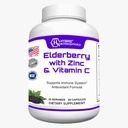 Hübriid Nutraceuticals Black Elderberry Capsules koos Echinacea, Kurkum, küüslauk, tsink, vitamiinid C, E ja B6, probiootikumid ja L-glutamiin (60 kapslit)