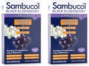 Sambucol Black Elderberry kapslid - Advanced Immune, C-vitamiin ja tsink, Elderberry kapslid, Immune Support, Black Elderberry Supplements, Gluteenivaba, lihtne neelata kapslid - 30 Count, 2-Pack
