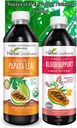 Papaya Leaf Extract Bundle - Seedetrakti ja vere toetus Combo, 2 ühikut, 12oz ja 16oz Non GMO - Taimne hea