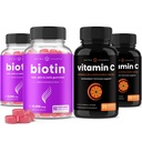 NutraChamps Biotin Gummies (2 Pack) ja C-vitamiini kapslid (2 Pack) 4 Pakend