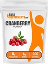 BulkSupplements.com Cranberry Powder - Cranberry Supplements for Women & Men, Air Dried Cranberries - Unsweetened & Gluteenivaba, 5 g per Serving, 1kg (2,2 naela) (Pakk 1)