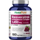 NusaPure Resveratrool & Polyphenol Complex 1450mg 180 taimetoitlased kapslid (mitte-GMO, vegan) C-vitamiin