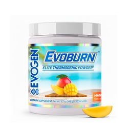Evogen Evoburn - termogeenne rasvapõletaja meestele ja naistele | Energia, fookuse ja isu kontroll | Täiustatud ainevahetus, rasvapõletaja valem MitoBurn & Kofeiin | Mango | 30 Servings