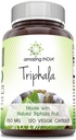 Amazing India Triphala (Natural Triphala Fruit) täiendus | 750 Mg ühe serveerimise kohta | 120 Veggie kapslit | Mitte-GMO | Gluteenivaba