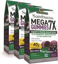 Looduse vastus Sambucus Mega Gummies | 7X Rohkem Elderberry kontsentratsioon | Alkoholivaba, gluteenivaba, želatiinivaba, vegan, GMO-vaba ja säilitusaineteta | 30ct Gummies (3. pakk)