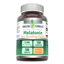 Hämmastavad valemid Melatoniin Kiire lahustamise täiendus | Citrus Flavor | 12 Mg per Serving | 180 tabletti | Mitte-GMO | Gluteenivaba | Valmistatud USAs