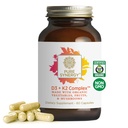 PURE SYNERGY D3 + K2 kompleks | Vegan Vitamiin D3 K2 kompleks | Orgaaniline D3 toidulisand vitamiiniga K2 ja K1 Plus Orgaaniline kogu toit | toetab luu, aju ja immuunsüsteemi tervist (60 kapslit)