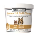 Vet Classics Salmon Oil Pet Supplement for Healthy Naha, läikivad mantlid - Koer Coat Supplement, Cat Skin Supplement - Sisaldab Omega-3, 6, 9, Allikas DHA, EPA - pehmed närid 90 Ct.