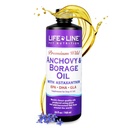 Eluliin Wild Anchovy + Borage Oil for Dogs | Omega-6 GLA Supplement for Skin Health, Allergies & Coat | Vähendab levikut, sügelust ja põletikku – 26 oz