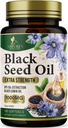 Black Seed Oil Softgels 1000mg - Premium Nigella Sativa Blackseed, Pure Natural Black Cumin Seed Oil & Antioksüdant Skin & Immune Support - Non GMO, Bottled in USA Supplement - 180 Softgels