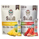 Salud 2-Pack | 2-in-1 Hüdratsioon + immuunsus (Pineapple) & Energia + fookus (Maasika arbuus) - 15 serveerimist igaüks, Agua Fresca joogisegu, mitte-GMO, gluteenivaba, vegan, madala kalorsusega, 1 g suhkrut