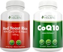 Puhtalt holistiline punase pärmi riis 1200mg & niatsiin + CoQ10 100mg - 120 kapslit & 240 Softgels Bundle - valmistatud USAs