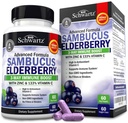 Elderberry kapslid tsingi ja C-vitamiiniga täiskasvanutele - Immuunsüsteemi tugivitamiinid naistele ja meestele - Black Sambucus Elderberry C-vitamiin ja tsink - Immuunkaitse multimineraalid täiendus, 60 Count