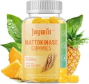 Nattokinase Gummies 12 000 FU, Serrapeptase Gummies 360 000 SPU Ensüümilisa koos Bromelain Papain & Inuliin tsirkulatsiooni, soolestiku, seedimise tugi, Vegan, Non GMO, 60 loendust