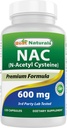 Parim looduslik NAC - N atsetüültsüsteiin 600 mg 120 kapslit - n atsetüültsüsteiin - võimas antioksüdant