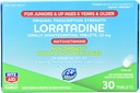 Rite Aid Kid's Non-Drowsy Allergy Relief, Loratadine 10mg, Rahapaja maitse - 30 tabletti | Suuliselt lagunevad tabletid | vanuses 6 ja vanemad