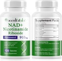 120 Count NAD Plus Supplement , Liposomal Nicotinamide Riboside Kapslid 900MG koos Resveratrooli ja kvertsetiiniga , kõrge puhtusastmega nikotiinamiid vananemisvastaseks võitluseks , raku gegeneratsioon / energia / immune Booster