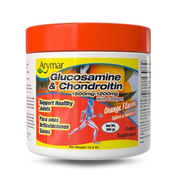 Arymar Glükosamiin 1500 mg + kondroitiin 1200 mg koos kollageeniga – oranži maitsega liigese tervise pulber, 300 g