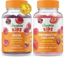 Lifeable Iron & Vitamin C Kids + Probiotics 5 Billion Kids, Gummies Bundle - Great Tasting, Vitamin Supplement, Gluten Free, GMO Free, Chewable Gummy