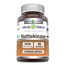 Amazing Formulas Nattokinase Supplement | 100 Mg (2000 FU Enzyme Pure Nattokinase) | 90 Veggie kapslid | Mitte-GMO | Gluteenivaba | Valmistatud USAs