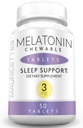 Mauricettes Looduslik melatoniin 3 mg närimistabletid - kiire toimega 3 mg unepillid lastele, teismelistele ja täiskasvanutele, maitsestamata, mittesõltuv, lahustuv unetoetus, 50 närimistabletti