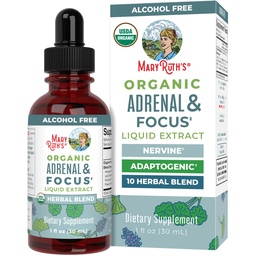 MaryRuth Organics - USDA orgaaniline aju Nootroopne toidulisand täiskasvanutele Ginkgo Biloba & Astragalus | Fookus ja neerupealiste tugi | Aju ja mälu tilgad | Vegan | Mitte-GMO | Gluteenivaba | 30 serveerimist