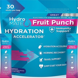 HüdroMATE Elektrolüüt Pulber Puuvilja Punch hüdraat pakendid Madal suhkur 30 Count