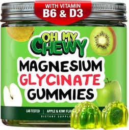 Center-Filled Magneesium Glycinate Gummies 400MG - suur imendumine lastele, teismelistele ja täiskasvanutele - täiendus magada, rahulik ja lihaste lõõgastumiseks B6 & D3 - Gluteenivaba ja vegan sõbralik - 60 Count