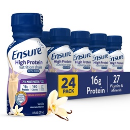 Taga kõrge valgu pudel vanilje Toitumine Shake kiudaineid, valmis juua, 16 g valku ja 27 vitamiine ja mineraale, 8 fl oz, 24 Pack