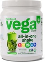Vega Orgaaniline All-in-One Vegan valgu pulber, tavaline magustamata - supertoidu koostisosad, vitamiinid immuunsuse toetamiseks, Keto Sõbralik, hernevalk naistele ja meestele, 13,5 oz (pakendamine võib varieeruda)