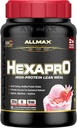 ALLMAX HEXAPRO, Maasikas - 2 naela - 25 grammi valku ühe serveerimise kohta - 8-tunnine püsiv vabanemine - nullsuhkrut - 21 serveerimist