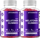 Vitamaatilised melatoniinkummid - (2,5 mg 5 mg & 10 mg annused) - 60 loenda iga - (pakk 2)