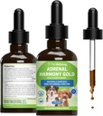 Lemmikloomade heaolu Adrenal Harmony Gold koertele - Vet-Formulated - toetab tervislikku neerupealiste funktsiooni, normaalset kortisooli taset, tervislikku janu ja kaalu - holistilist toidulisandit - 2 oz (59 ml)