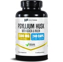 Tervishoid Psyllium Husk Fiber 1500mg | 240 Vegan Kapslid | Extra Tugevus Fiber Supplement | Toetab Seedetrakti Tervis | Mitte-GMO, Gluteenivaba | Valmistatud USAs