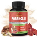 Cadane Forskolin täiendused - 5in1 kurkumiini, Arjuna, Garcinia cambogia ja roheline tee - 5 kuu pakkumine - 150 kapslit