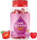 Looduslik juuste nahk ja küüned Vitamiinid Gummies, 7600mcg Biotin Gummies Naistele Meeste ilu toetus, Non-GMO (Maasikas Maitse, 60 Count)