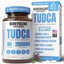 2000mg Advanced TUDCA täiendus - Max Absorption TUDCA sapisoolad 4: 1 piimaohaka ja probiootikumidega - toetab maksa detoksi ja puhastamist, sapipõie, soole ja neerude tervist - 90 Vegankapslit