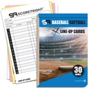 Pesapalli/Softballi rivistuskaardid – 16 mängija raamatu vormindus Rivistuskaardid 30 mängu jaoks – Flipbook Carbon Copy 4 osavorm – aja kokkuhoid ja praktilised pesapallitreeningu aksessuaarid