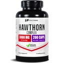 Healthfare Hawthorn Berry Supplement Extract 3000mg | Extra Tugevus Taimne valem | 200 Vegan Kapslid | Toetab südame ja vereringe Tervis | Mitte-GMO, Gluteenivaba | Valmistatud USAs