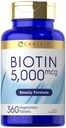 Carlyle Biotin 5000mcg | 360 taimset tabletti | Ilu vormelilisand | Mitte- GMO, Gluteenivaba