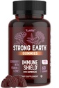 Tugev maa Elderberry Gummies - Sambucus Elderberry Immune Support koos C-vitamiini ja tsink - Black Elderberry Gummies, Berry Flavor, Non-GMO, Gluteenivaba, Kosher - 60 Count