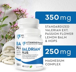 Vitaminerals 33+ Baldrian® Plus Natural Lõõgastav tugi Standardiseeritud Valerian Extract (60)