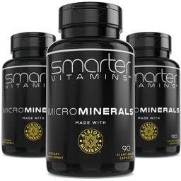 (3 pudelit) 15mg tsinkglütsinaat Albion® 6 Essential Trace Bisglütsinaat Mineraalid, mangaan, boor, kroom, seleen, molübdeen Lisa 90 Taimepõhised Vegan Kapslid