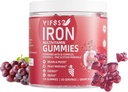 Raudkummid Suhkur tasuta, 120 Gummies Raualisand naistele Multivitamiinid Raud, Vitamiinid Ja Tsink Naistele, Meestele Ja Lastele - Viinamarjamaitse, Veganilisand, Folaat Energia - Ei Pärast Maitset
