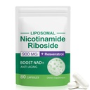 NAD täiendus, NAD + nikotiinamiid ribosiidi resveratrool 900mg, toidulisand tervisliku rakulise funktsiooni jaoks, NAD + Kütused Rakukaitse ja Ctivates Anti-Aging Geenid 80 Kapslid