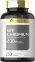 Carlyle GTF Chromium 600 mcg | 250 kapslit | Mitte- GMO, Gluteenivaba