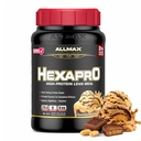 ALLMAX HEXAPRO, Šokolaadi maapähklivõi - 2 naela - 25 grammi valku ühe serveerimise kohta - 8-tunnine püsiv vabanemine - null suhkur - 21 serveerimist