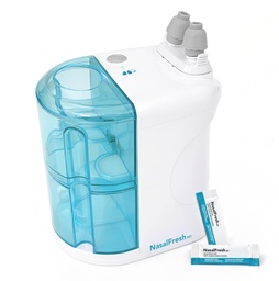 NASALFRESH MD - Dual Powered Nasal Irrigation System Nasal Loputus ja pesu - Sinus Decongestant Relief System w/ 30 Soolalahus Pakid - Laetav - 1 Komplekt nina padjad - norskamine Remedy